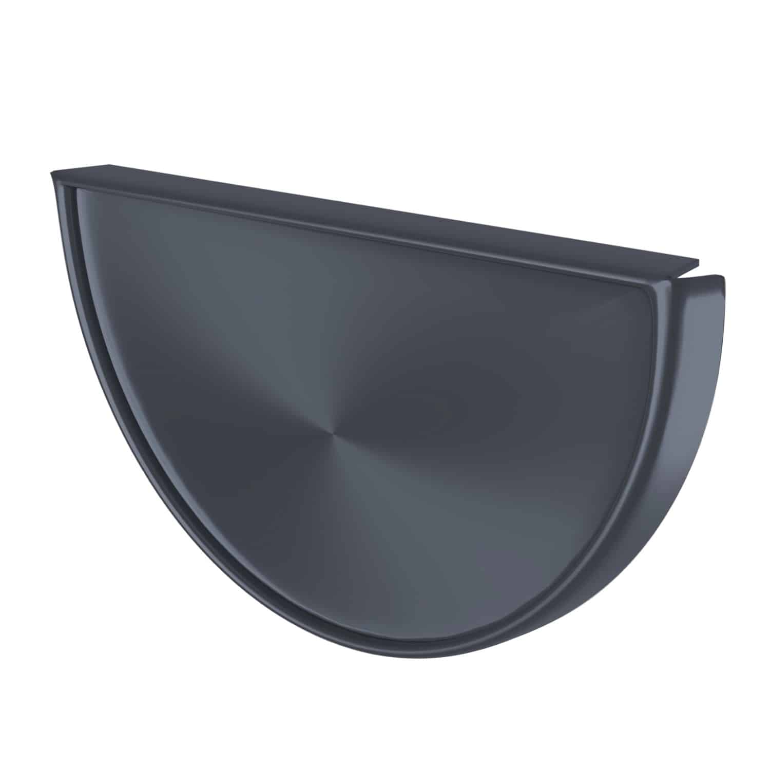 Sarei Enddeckel für SDF-Halbrundrinne Piccolo Alu-Anthrazit RG 80