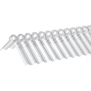 Wellfirsthaube Acryl Trapez 76/18 Transparent 2-teilig