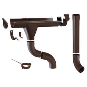 Zambelli Dachrinnen Komplettset 4m 280/ 7 teilig Zink Kupferbraun für Gartenhaus