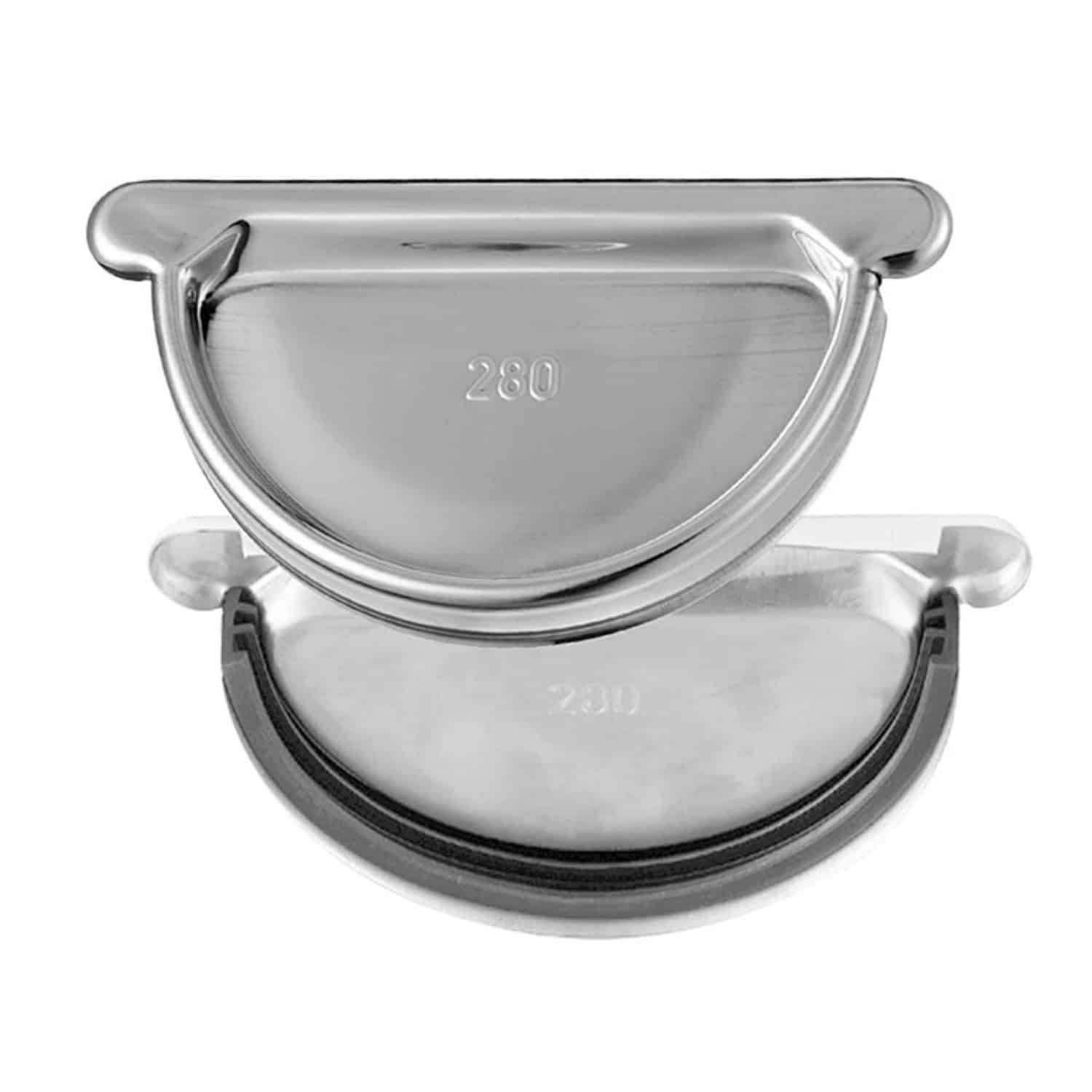 Zambelli Steckboden Halbrund 333 mit Gummidichtlippe Zink Silber